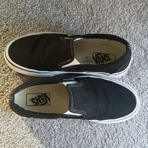 LIKE NEW Vans black slip ons